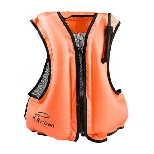 Rrtizan Inflatable Snorkel Vest for Adult, Travel Snorkeling Vest for Swimming, Snorkeling, Paddleboarding, Swim Vest Adult Suitable for 90-220lbs