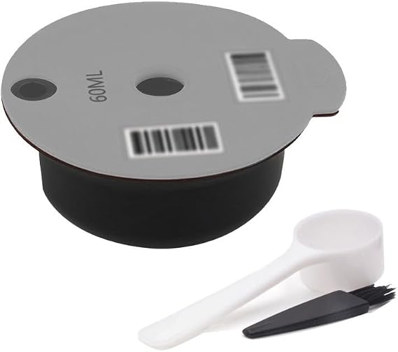 for Bosch Tassimo silicone Coffee Filter,Tassimo Reusable Coffee Capsules Refillable Coffee Filter Pods with 1 Spoon and 1 Brush for Bosch Tassimo Series Coffee Machine (60ml Gray)