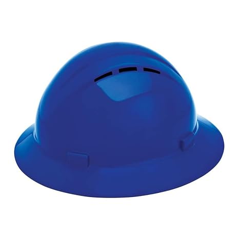 ERB Safety Products 19336 Americana Full Brim Vent Standard Hard Hat, Size: 6 1/2 - 8, Blue