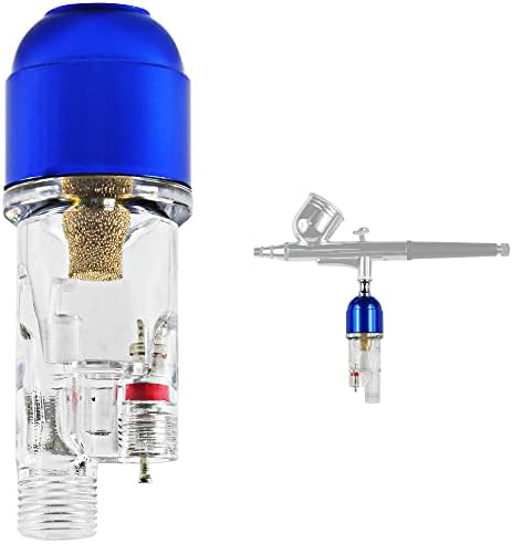 HUBEST in-Line Mini Airbrush Air Filter & Moisture Water Trap, 1/8" BSP Threads Oil-Water Separator for Spray Gun Hose, Premium Grip Handle for Hobby Model Painting
