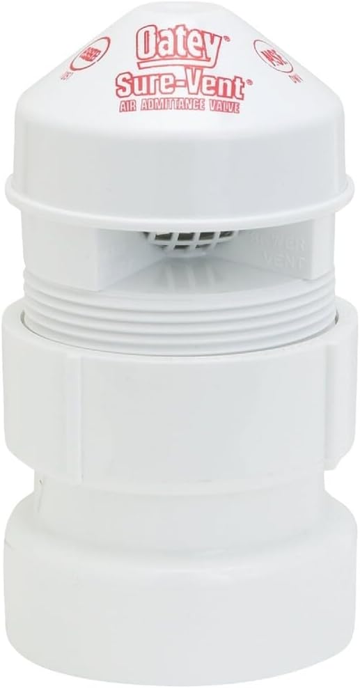 Oatey Sure-Vent 1-1/2 in.2 in. 160 Branch, 24 Stack DFU Air Admittance Valve with White PVC Sch. 40 Adapter