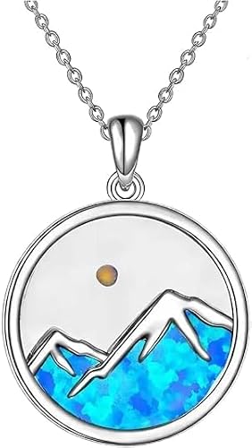 YFN Christian Faith Mountains Necklace Mustard Seed Necklaces Mountain Jewelry 925 Sterling Silver Mountain Pendant Jewelry Gifts for Women Girls