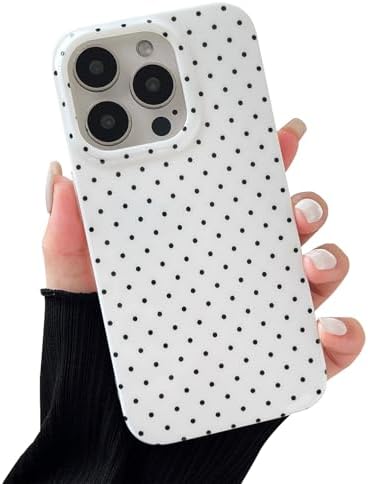 ZTOFERA for iPhone 15 Case with Cute Aesthetic Polka Dot, Fashion Simple Dot Print Pattern for Women Men,Soft TPU Slim Glossy Shockproof Case CoverWhite