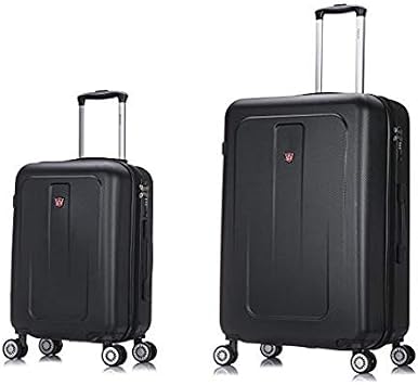 DUKAP CRYPTO Luggage with Spinner Wheel | Spacious Traveling Suitcases, Travel Suitcases with TSA Lock and Ergonomic GEL Handle | 2 Piece Hardside Luggage Set (20"/28") | Black
