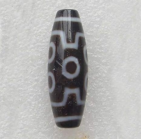 Calvas Natural Tibetan Stone Dzi Beads Oval AAA Grade Seven Eyes & Two Tone Fit Bracelet DIY Fashion Jewelry Gift Men Women
