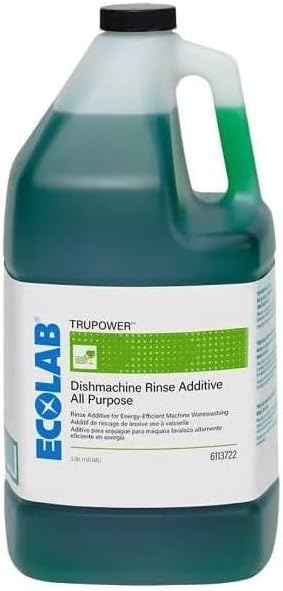Ecolab Trupower Rinse Additive All Purpose, 1 Gallon (4-Case), Transparent