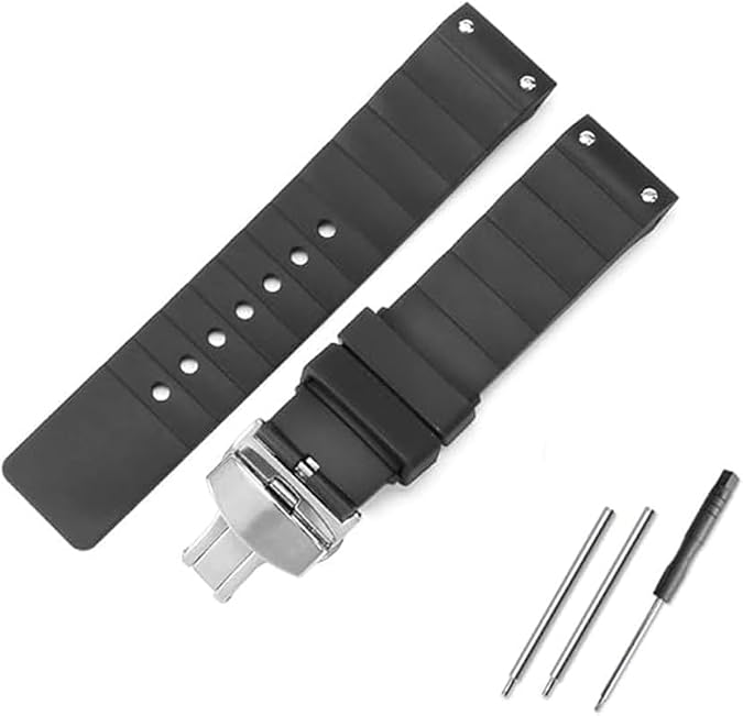 Silicone Rubber Watch Band Strap Compatible with Santos Watch -23mm Silicone Watch Strap for Santos De Cartier 100