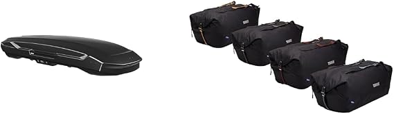 Thule Motion 3 XXL Low Roof Box with GoPack Duffel Set Bundle - Spacious Car Storage Solution