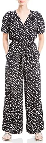 Max Studio Womens Crepe Short Sleeve Jumpsuit