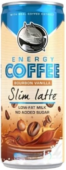 Energy Coffee - Provides Strength, Slim Latte, Vanilla Flavour 250ml (Pack of 24) "Deliciousness that brings a smile" For All Occasions''