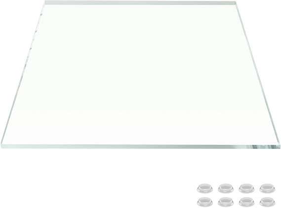 24 x 24 Inch Square Ultra Clear Tempered Glass Table Top - Low Iron 1/4 Inch Thick with Flat Polished Edge - Scratch Resistant Replacement for Dining End Patio Tables and Furniture Protector