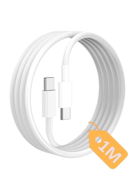 Type C-C Hızlı Şarj Kablosu, 60Watt PD, 1Metre, TPE Dış Yüzey, iPhone 15/16 ve Android İçin (1Ad x 1Metre Açık Gri)