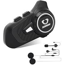 Motorcycle Helmet Bluetooth Intercom 800M Wireless Communication System Waterproof Motorcycle Bluetooth Headset with DPS Reduce Noise for Helmets (1 Pack)