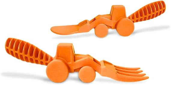 Constructive Eating - Toddler Utensils Made in USA, Dishwasher Safe, BPA Free, Easy Grip Handle, Silverware for Toddlers, Utensils for Kids, Toddler Fork and Spoon
