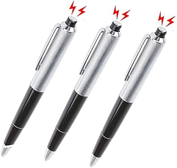 Cooplay 3pcs Shocking Adult Prank Prop Joke to Friends Electric Shock Pen Shape Trick Gag Gadget Funny for Fool's Day Halloween