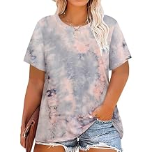 RITERA Women's Plus Size Crewneck Tops Short Sleeve Oversized T Shirt for Women Spring Summer XL 5XL
