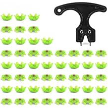 51 Pcs Golf Spikes Set Includes 50 Pcs Golf Cleats/Golf Shoe Spikes Replacement with 1 Black Golf Cleats Spanner/Golf Spike Tool for Outdoor Lawns Cricket Shoe Golf Player Golf Lover