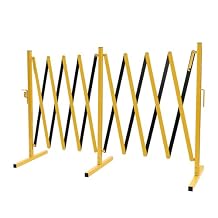 Expandable Metal Barricade,16.5 FT Portable Folding Mobile Safety Barrier Gate,Retractable Driveway Fence