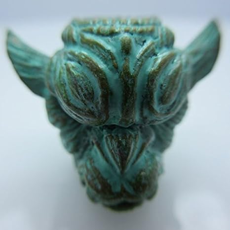 Jig Pro Shop Gargoyle Paracord/Lanyard Bead in Brass w/Green Patina by Santi-Se