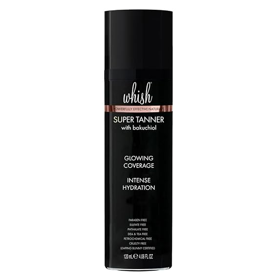Whish Self Tanner with Bakuchiol Oil - Reduces Fine Lines & Wrinkles, Hydrating & Firming, 4.06oz