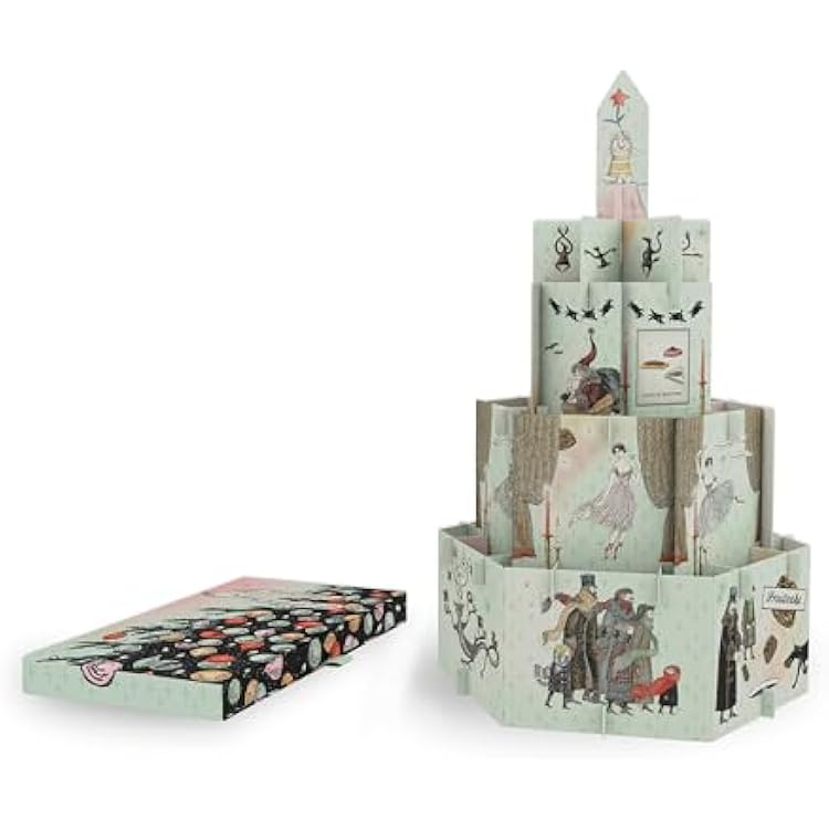 Christmas Decor, Punch-Out Buildable Artboard Pieces, Edward Gorey Art, Holiday Family Activity