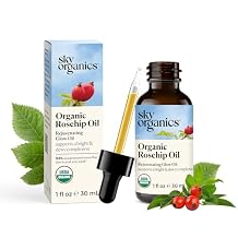 Sky Organics Travel Size Revitalizing Glow Face Oil, Rosehip Oil for Face Nourishes Without Clogging Pores, Rosehip Seed Oil Organic for Bright Skin, 100% Pure Rose Hip Oil, Cold-Pressed