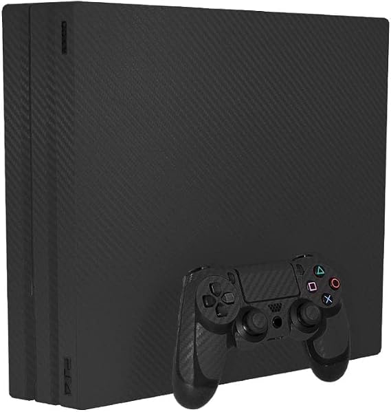 3D Carbon Fiber Black - Air Release Vinyl Decal Mod Skin Kit by System Skins - Compatible with PlayStation 4 Pro Console