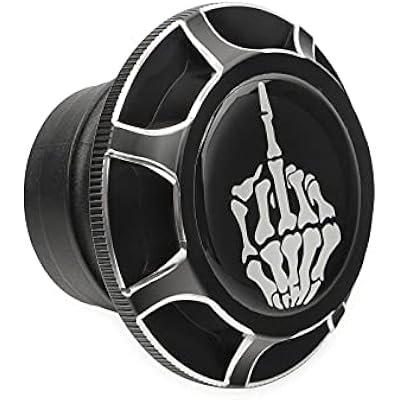 GUAIMI CNC Aluminum Fuel Gas Tank Oil Cap Compatible with Harley Sportster XL 1200 883 X48 Dyna - Glued Middle Finger