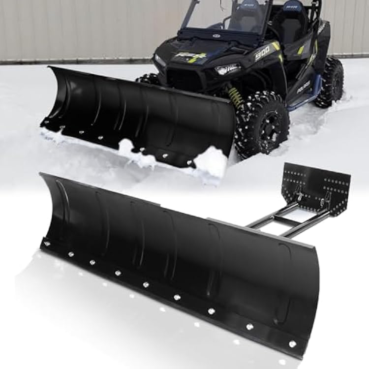 Universal Snow Plow Kit, 45 Inch Adjustable Heavy Duty Steel Square Push Snow Blade Fit for Pickup Trucks UTV ATV Arctic Cat Access Kawasaki Honda Aeon Crossland Black