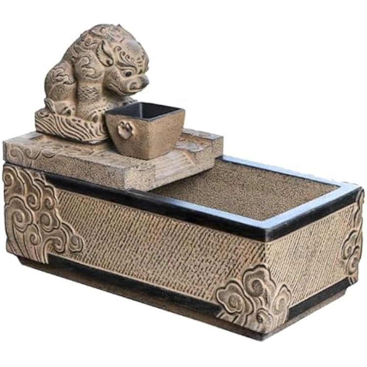Fountains Decoration Lucky Beast Zen Flow Desktop Auto-Cycle Waterfall Fountain Feng Shui Decor for Home and Office