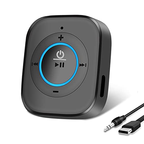 iDIGMALL Bluetooth 5.4 Receiver for Speaker, Wireless HiFi Music Adapter wBuilt-in Mic for Hands-Free Calls for Car Home Stereo Wired Headphones with 3.5mm RCA Aux Jack, 20 Hrs Playtime, Multi-Point