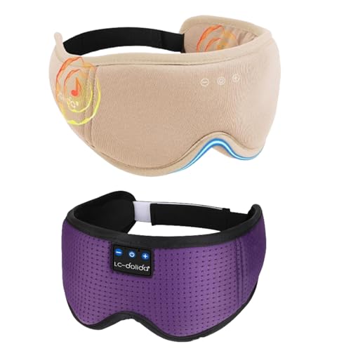 BambooCotton 3D Bluetooth Sleep Mask, LC-dolida 2025 New Sleep Headphones,Wireless Bluetooth Sleep Mask