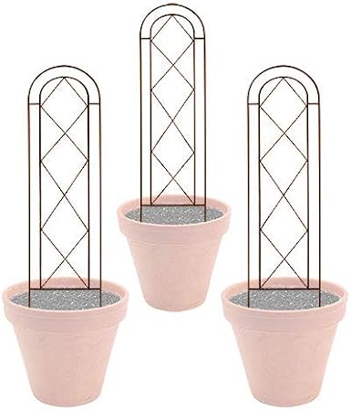 Panacea 83793 Rustic Farmhouse Twisted Wire Pot Trellises, Rust, 46" H