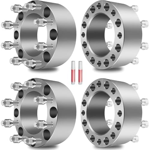 GulfDealz 8 Lug Wheel Spacers, 3 Inch, 8x170mm Bolt Pattern, 14x1.5 Studs for Ford F-250, F-350 Super Duty 1999-2014, 4 Pack