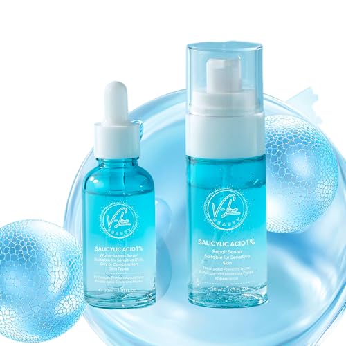 Salicylic Acid Serum Set with Collagen, Improve Skin Texture, Minimize Pores, Balance Oil, For Acne-prone Skin - Gentle on Sensitive Skin