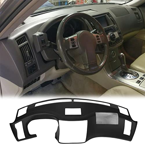 HECASA Dash Cap Compatible with 2006 2007 2008 Infinity Fx35 WGlue Black Dash Cover Overlay Replacement