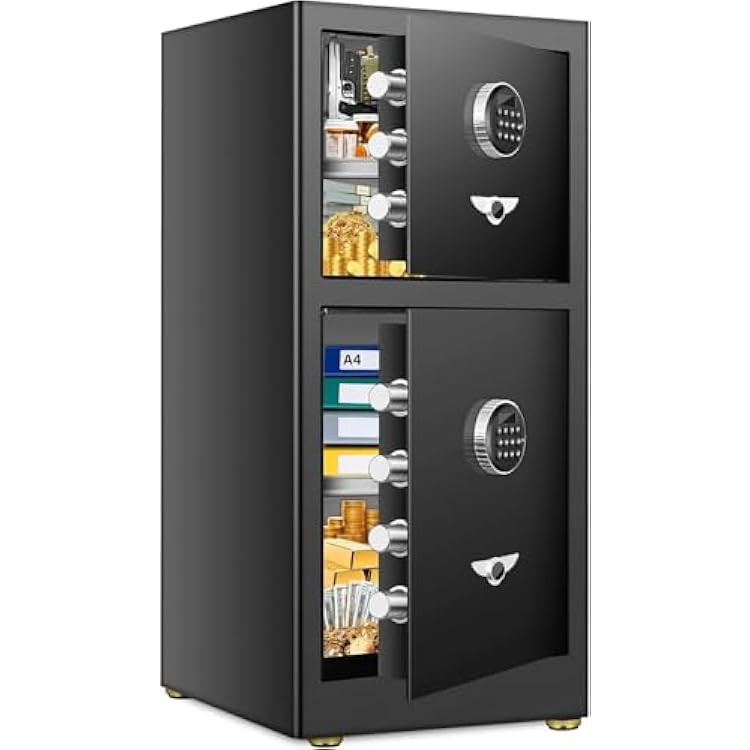 [2024 New] 7.6 Cu Ft Extra Large Home Safe Fireproof Waterproof with [DOUBLE SAFES], Heavy Duty Digital Security Box with [Hidden Compartment], Fireproof Safe for Home Business Office USE