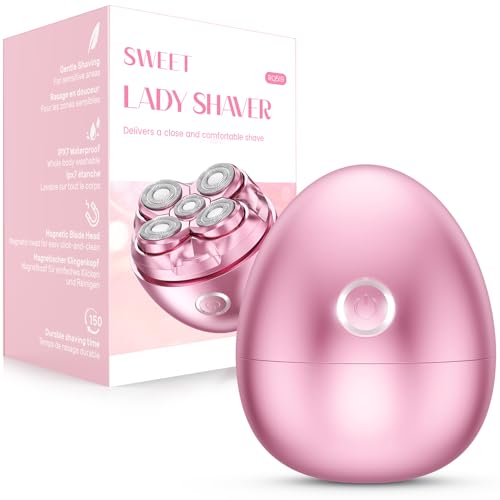 Electric Shaver for Women, 5D Floating Rotary Razor Hair Remover, WetDry Face & Body Shaver for Arms, Legs and Underarms, Portable Travel Shaving Gift for Her Pink