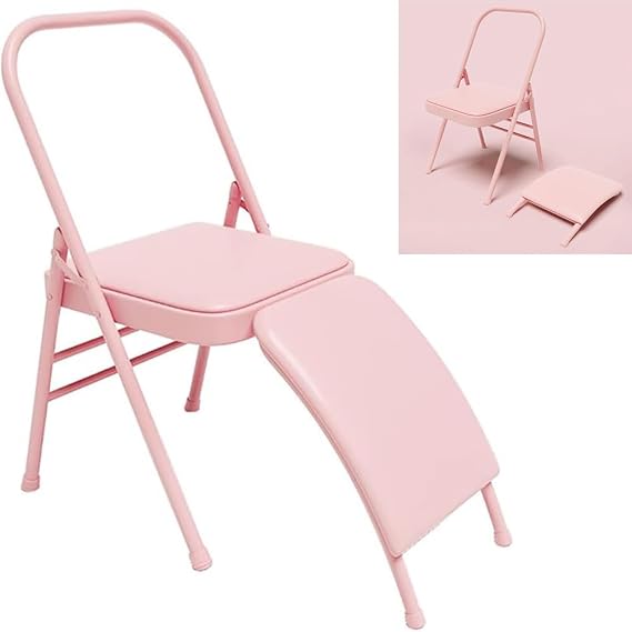 Yoga Chair, Folding Chair, Auxiliary Yoga Chair with Lumbar Support, with 300lb Capacity for Stable and Durable Adult Yoga Practice, Balance Inverted Training Tool, for Coach, Adult Yoga Chair