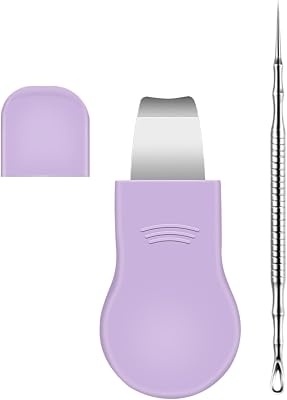 Blackhead Remover & Pimple Extractor Kit Dual-Ended Skin-Friendly Design for Sensitive Skin Professional Pore Cleanse & Acne Home Facial Care Tools with Stainless Steel Scraper Purple-with Needle