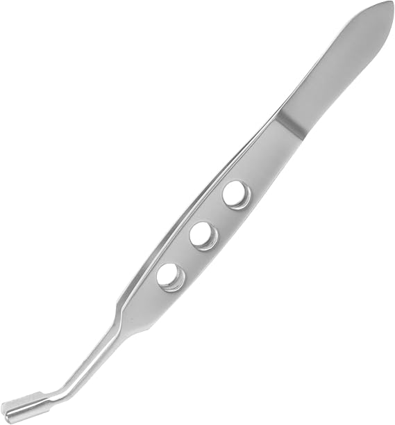 iplusmile Stainless Steel Meibomian Gland Expressor Professional Eyelid Massage Tweezers Eyelid Tip for Dry Eyes, Rectangle Tip