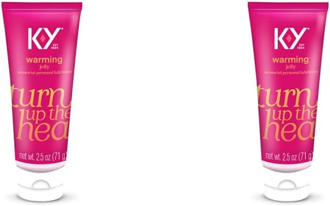 K-Y Warming Jelly Lube, Sensorial Personal Lubricant, Glycol Based Formula, Safe to Use with Latex Condoms, for Men, Women and Couples, 2.5 FL OZ Pack of 2
