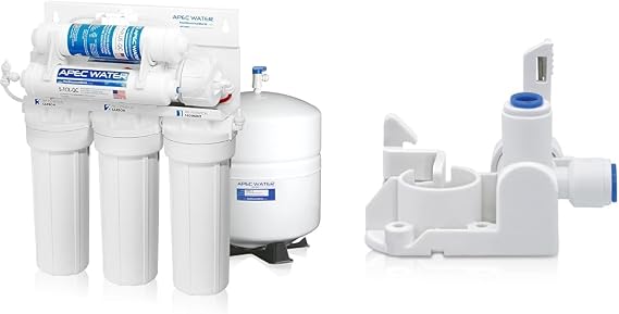 APEC Water Systems Top Tier Supreme Certified Alkaline Mineral pH+ High Flow & Leak Detector with Auto Shut Off Valve for Reverse Osmosis System and Undersink Water Filters