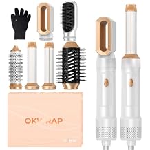 6 in 1 Blow Dryer Brush, Upgrade Hair Dryer Brush Set Negative Ion Air Styler Curling Wrap Air Curler, Hot Air Brush Curling Iron Hair Styling Tools As A Gift for StraightCurlDrySmooth