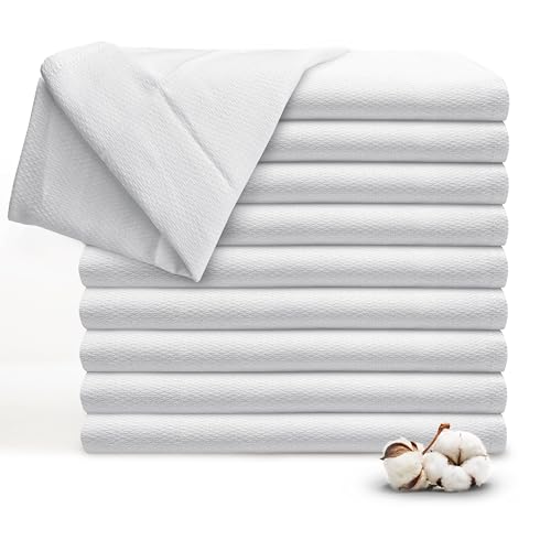 RUVANTI 10 Pack Birdseye Flat-Fold Cloth Diapers for Babies, 100% Cotton Extra Large Reusable Diapers, Baby Burp Cloths