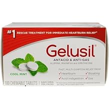 Gelusil Antacid/Anti-Gas Tablets Cool Mint, 100 Tablets (Pack of 7)
