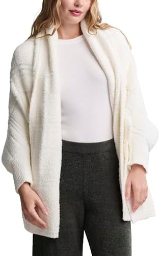 Barefoot Dreams Womens CozyChic Cotton Tonal Plaid Blanket Wrap