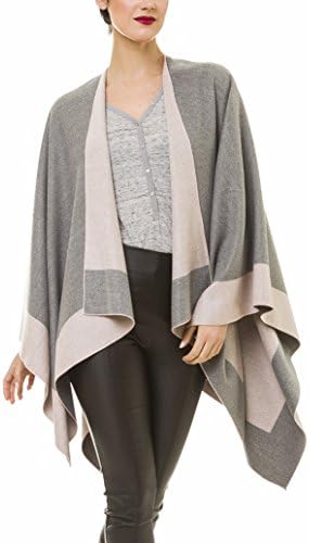 MIMOSITO Women's Shawl Wrap Poncho Ruana Cape Cardigan Sweater Open Front for Fall Winter