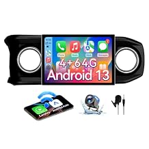 Android 13 Car Stereo Head Unit Compatible with Toyota Tacoma 2016-2023, Touch Screen Car Radio with Wireless CarPlay&Android Auto, GPS/FM/WiFi/Bluetooth, 1080P Reverse Camera, SWC (Black, 11.5 Inch)