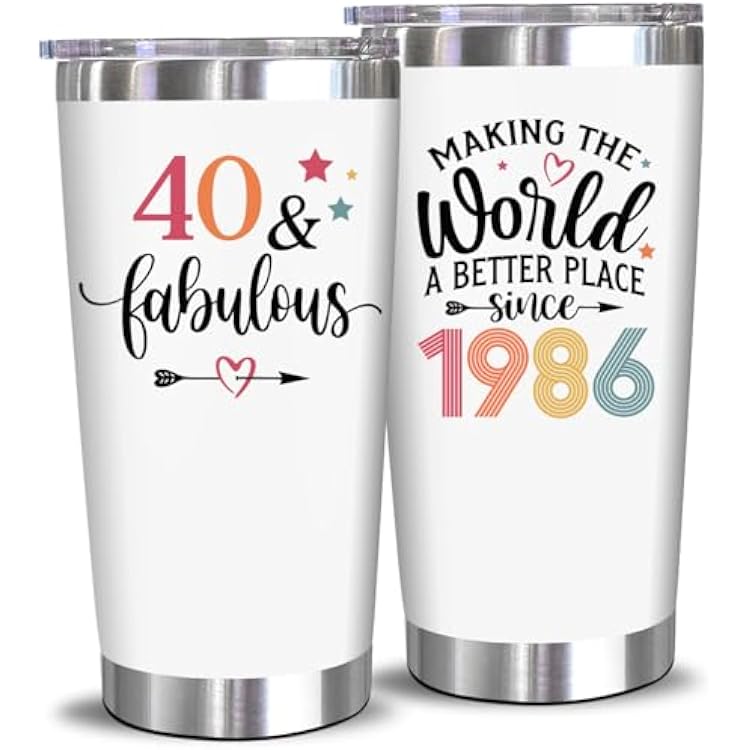 NewEleven 40th Birthday Gifts Women - 40 Year Old Birthday Gifts For Women, Her, Mom, Wife - Turning 40 Gift For Woman From Friend, Family - 20 Oz Tumbler